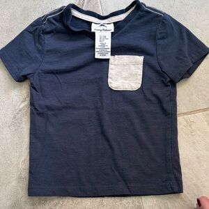 Tommy Bahama Kids Navy Tee with Gray Pocket